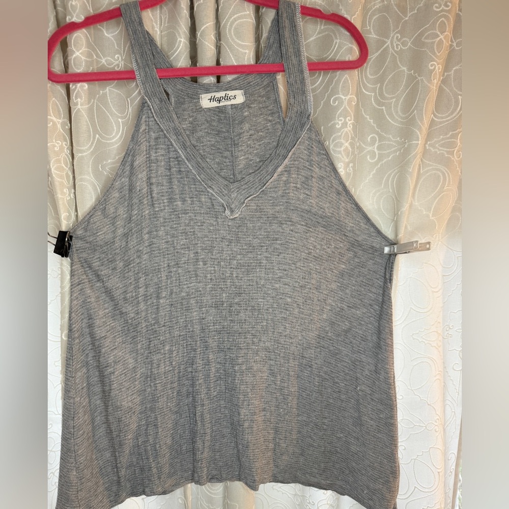 Haptics Silver Gray Tank Top XL